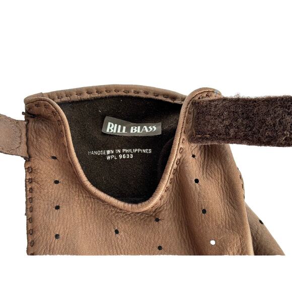 Vintage Grandoe BILL BLASS Brown Leather Driving Gloves M-size - NEW !Rare! - Picture 5 of 6